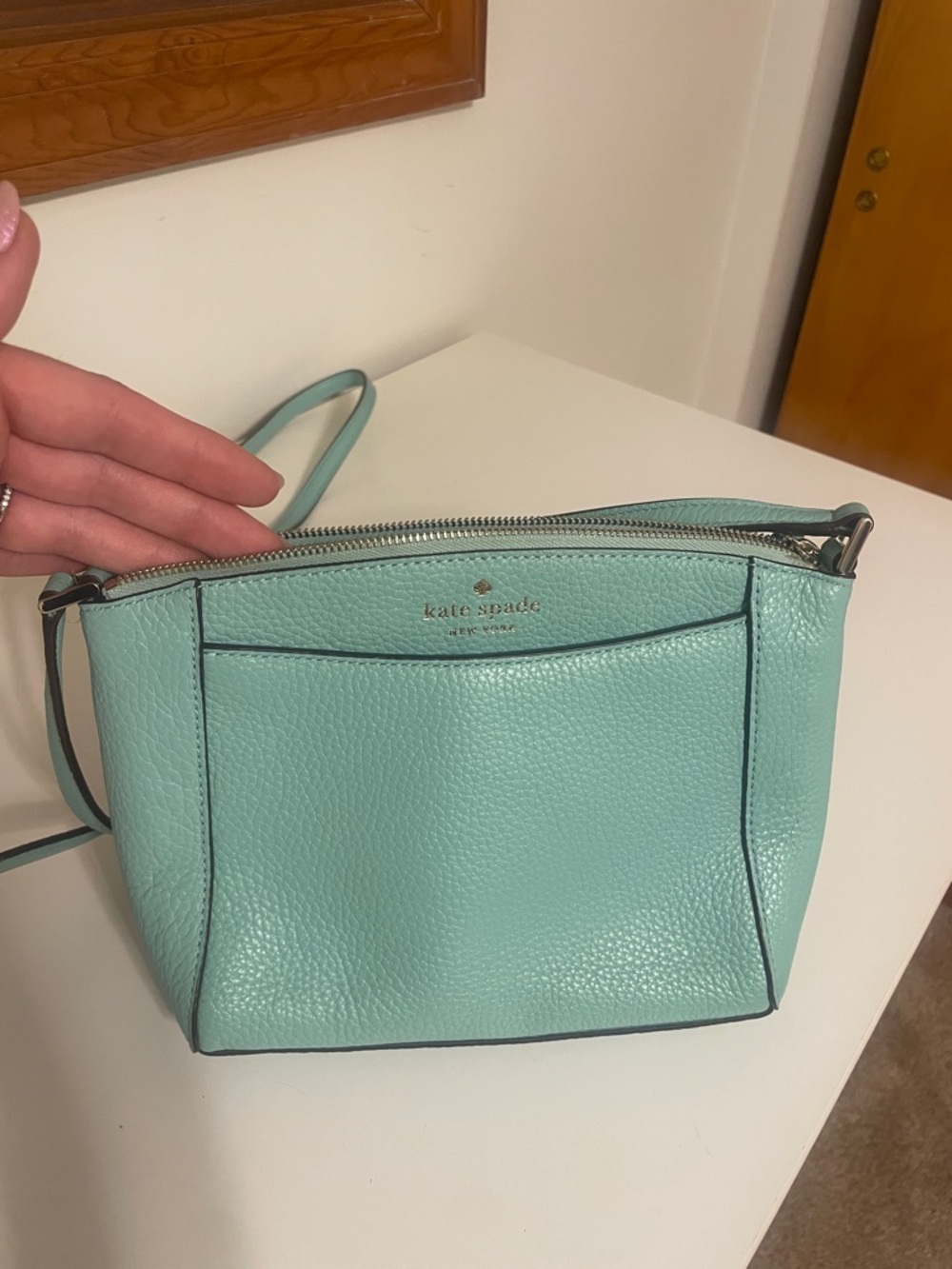 kate spade Mint Pebbled Leather Crossbody